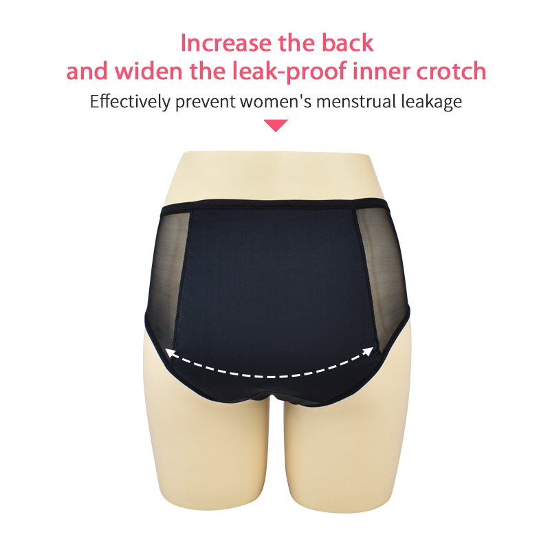 Eco-friendly Women Mid waist Menstrual pants Washable Incontinence leak proof Underwear bamboo lace 4 Layers Period Panties