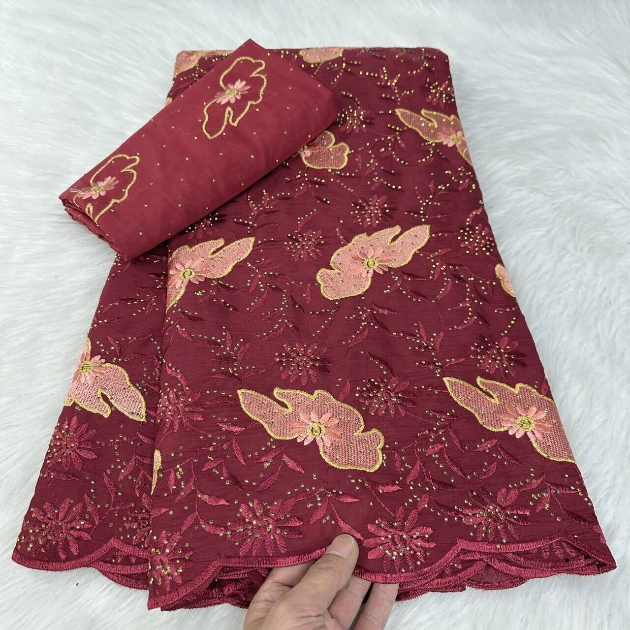 2024 Senegal voile embroidery swiss lace fabric 5 yards match same designs for women dress fabrics