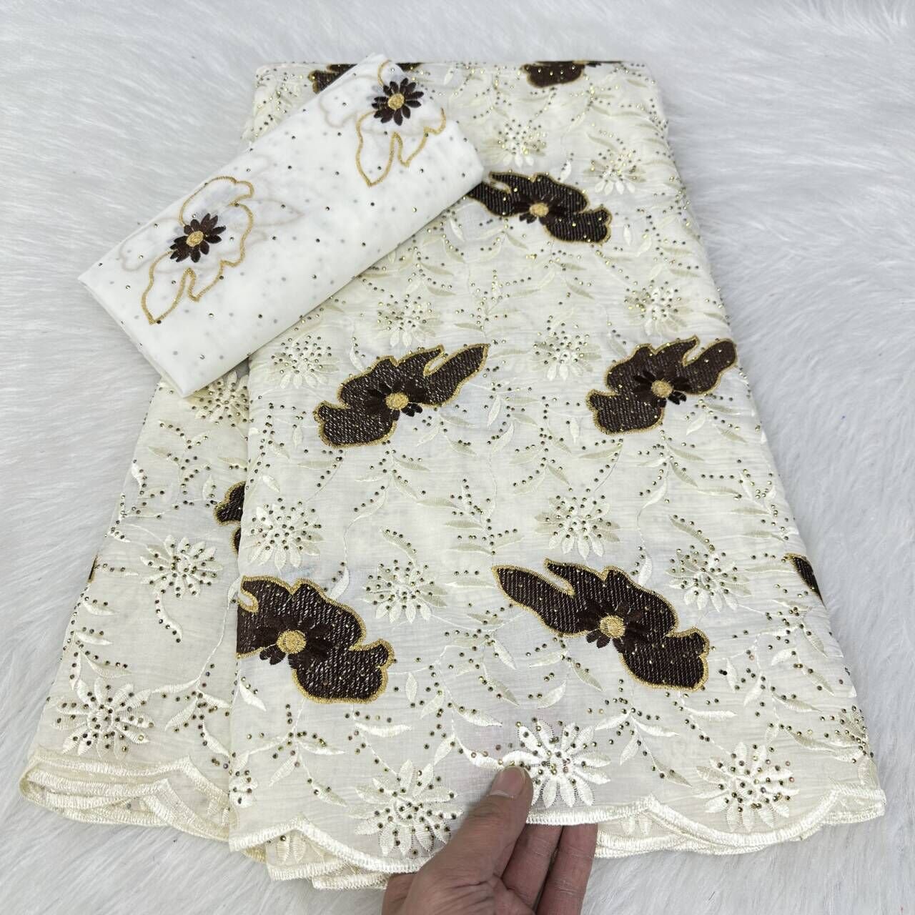 2024 Senegal voile embroidery swiss lace fabric 5 yards match same designs for women dress fabrics