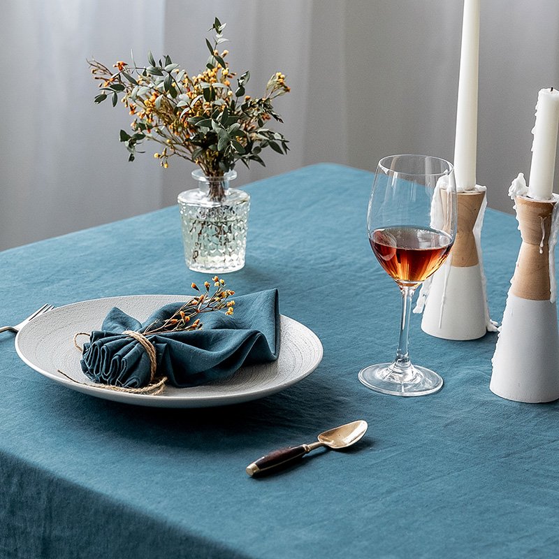 best welcome fashion high quality custom or standard good price white green flex stone washed linen table cloth