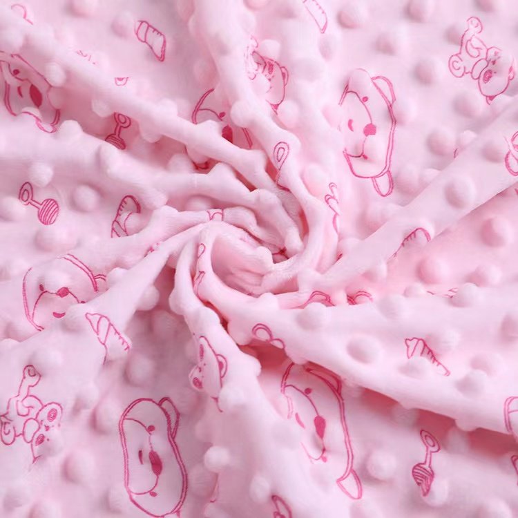Kingcason 100 Polyester Crystal Super Soft Brush Print Fabric Fleece Fabric Use For Baby Blankets