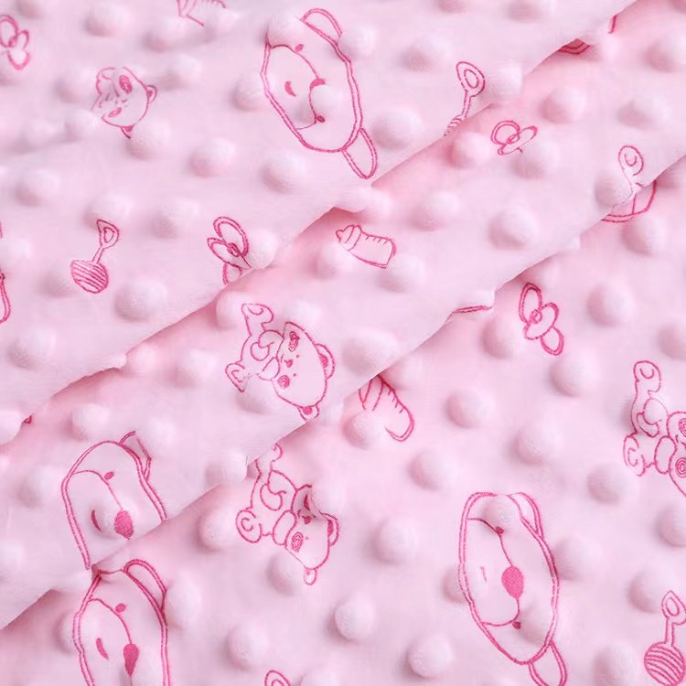 Kingcason 100 Polyester Crystal Super Soft Brush Print Fabric Fleece Fabric Use For Baby Blankets