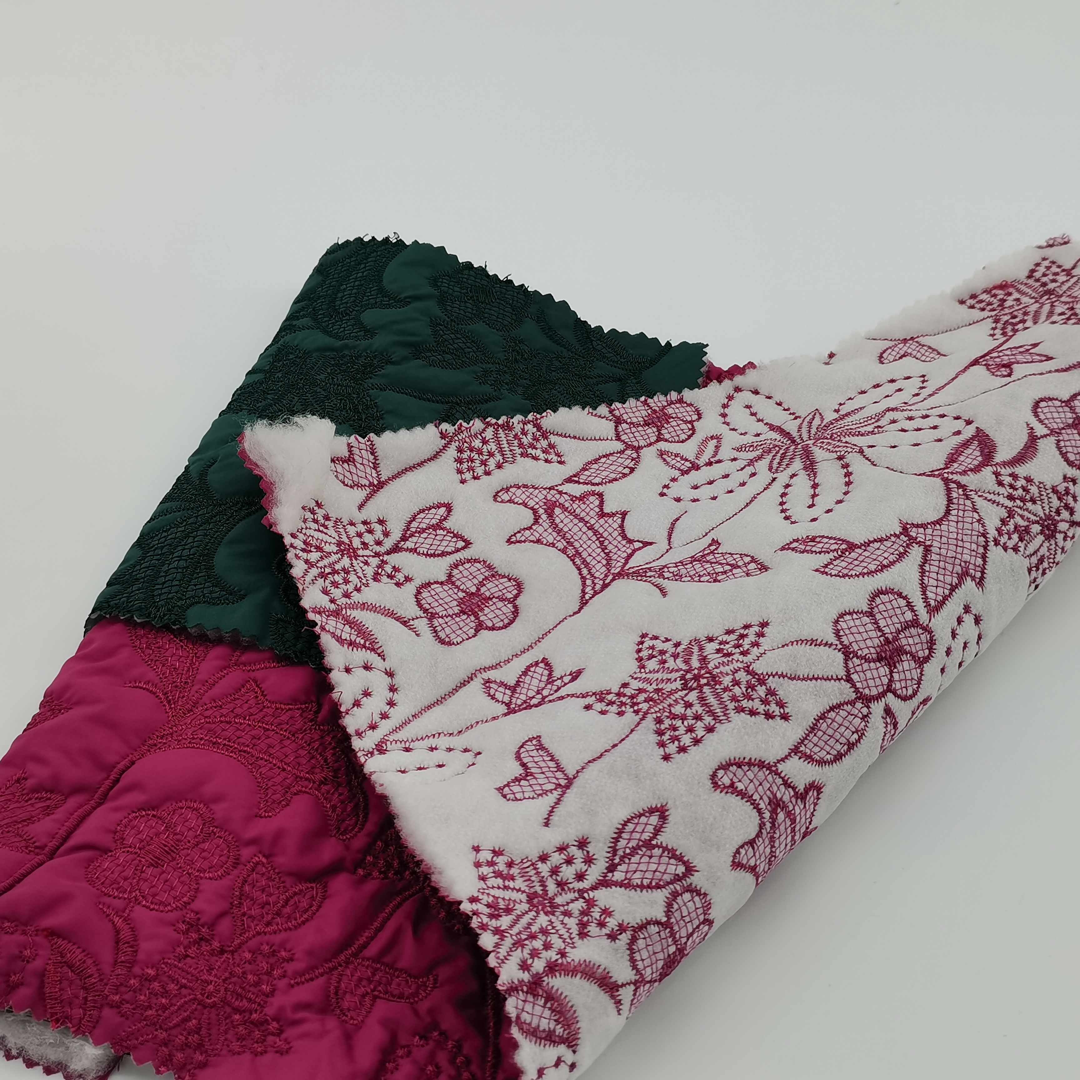 Top sale 100% polyester 300T pongee embroidery floral fabric for women coat