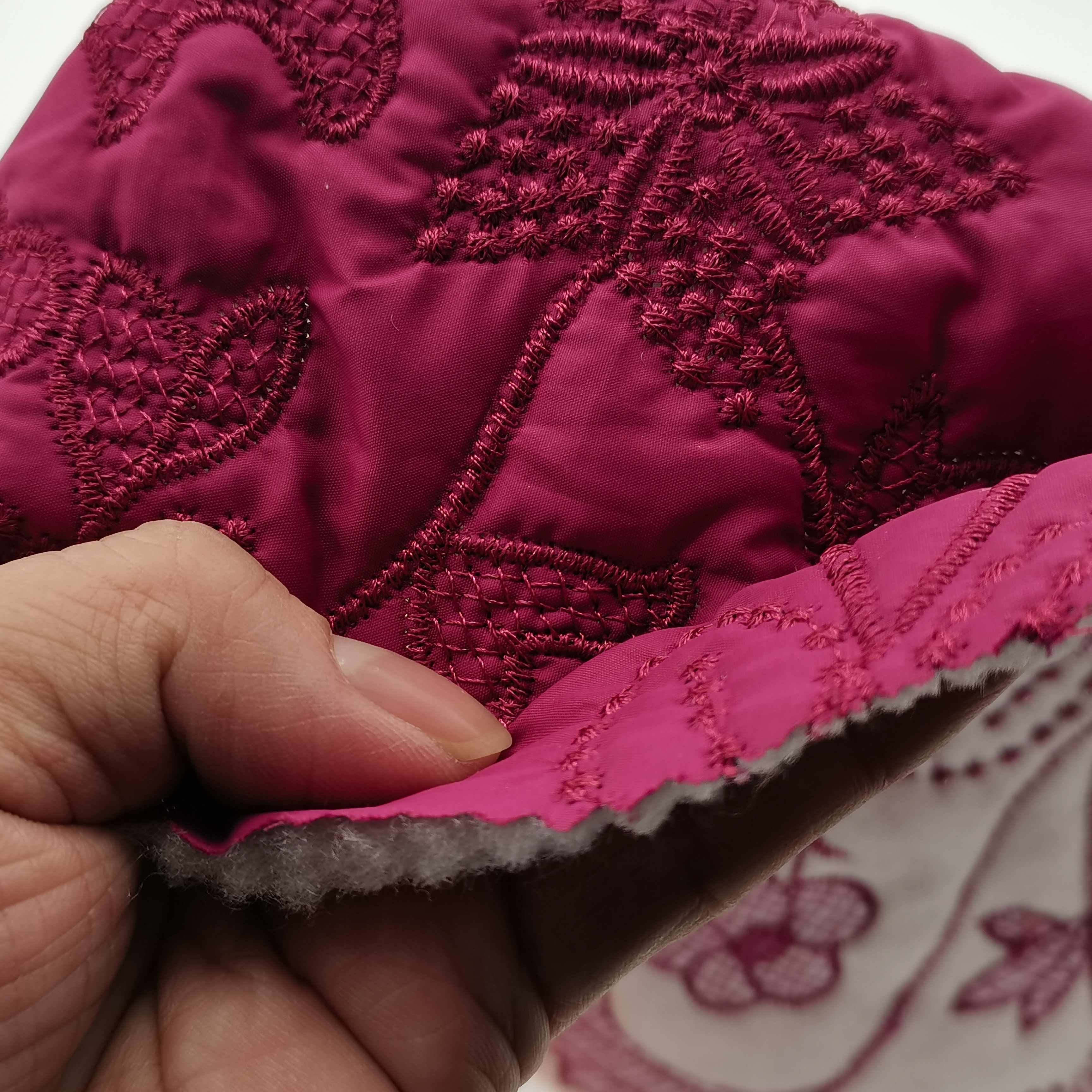 Top sale 100% polyester 300T pongee embroidery floral fabric for women coat