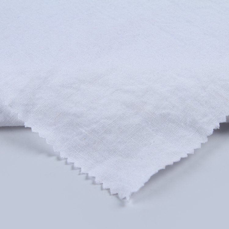 Shaoxing textile supplier woven plain dyed white soft 100% pure linen fabric