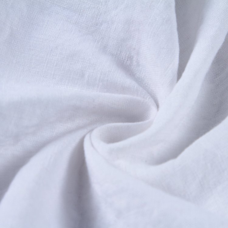 Shaoxing textile supplier woven plain dyed white soft 100% pure linen fabric
