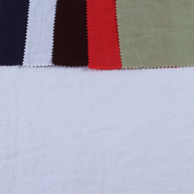 Shaoxing textile supplier woven plain dyed white soft 100% pure linen fabric
