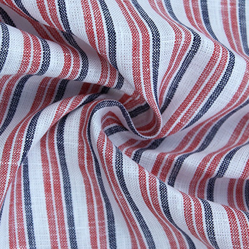 Hot Selling Light weight Supplier 100%Linen Yarn Dyed Stripe Fabric for Dress or Shirt