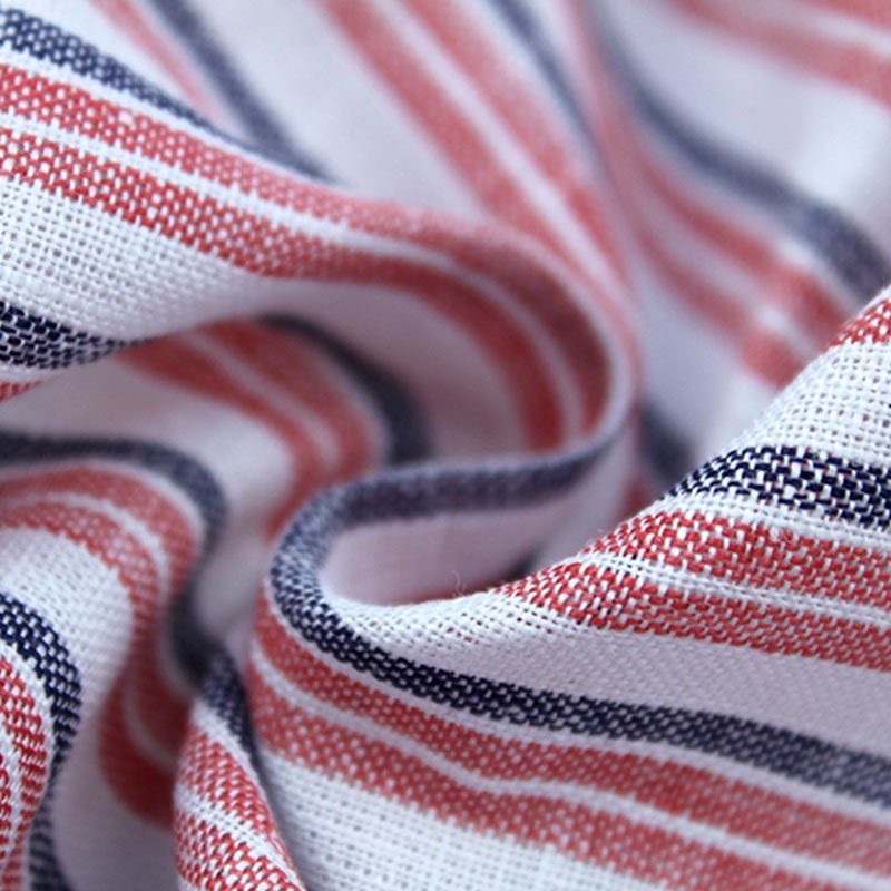 Hot Selling Light weight Supplier 100%Linen Yarn Dyed Stripe Fabric for Dress or Shirt