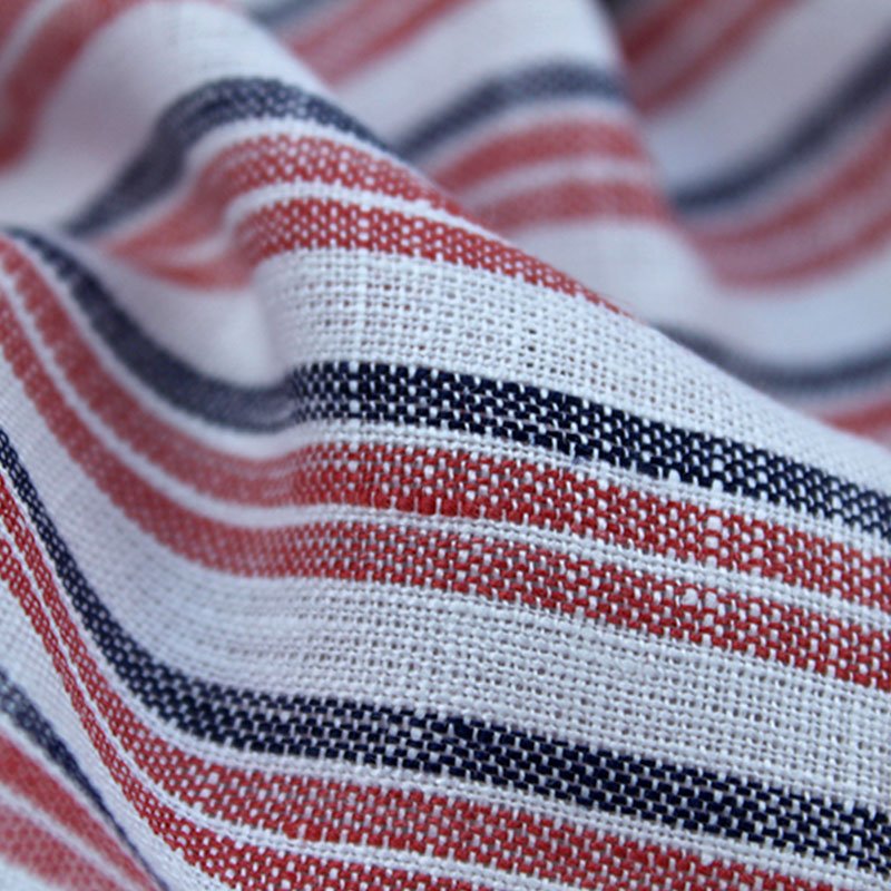 Hot Selling Light weight Supplier 100%Linen Yarn Dyed Stripe Fabric for Dress or Shirt