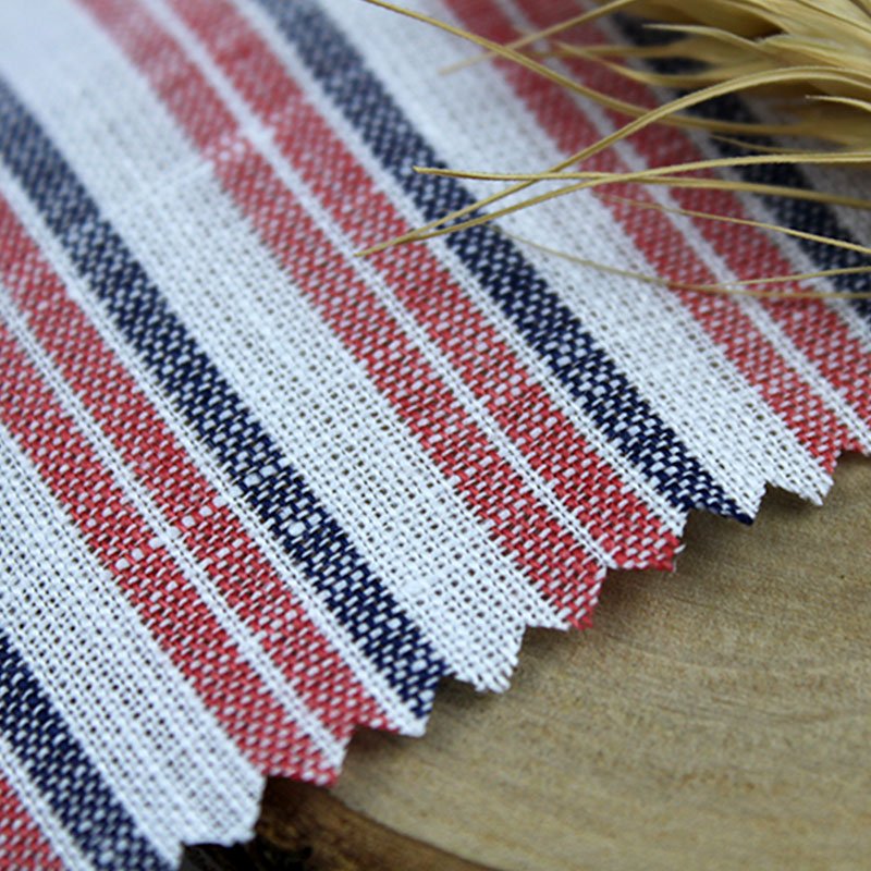Hot Selling Light weight Supplier 100%Linen Yarn Dyed Stripe Fabric for Dress or Shirt