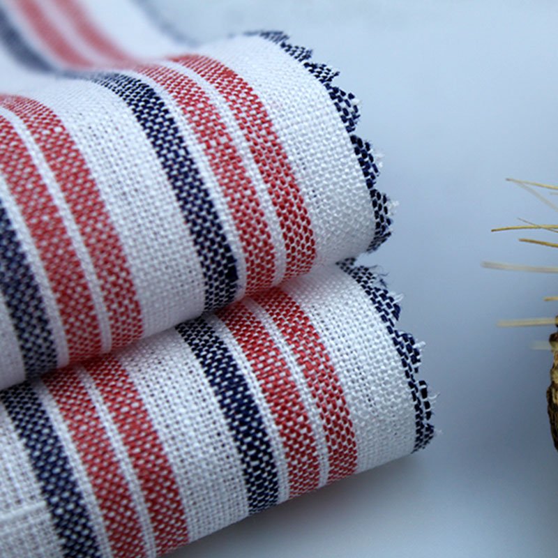 Hot Selling Light weight Supplier 100%Linen Yarn Dyed Stripe Fabric for Dress or Shirt