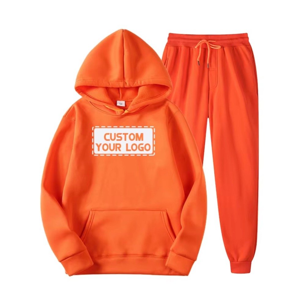 Custom Women's Mens Oversize Pullover Hoodies Sweatshirts Sweatsuits Set Fabric 100% Cotton
