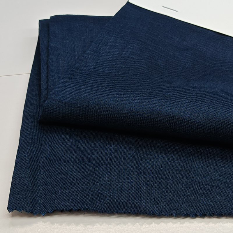High Quality Latest Fashion Pattern Weave Nature 100 Percent Organic Linen Fabric Shirt For Men And Women