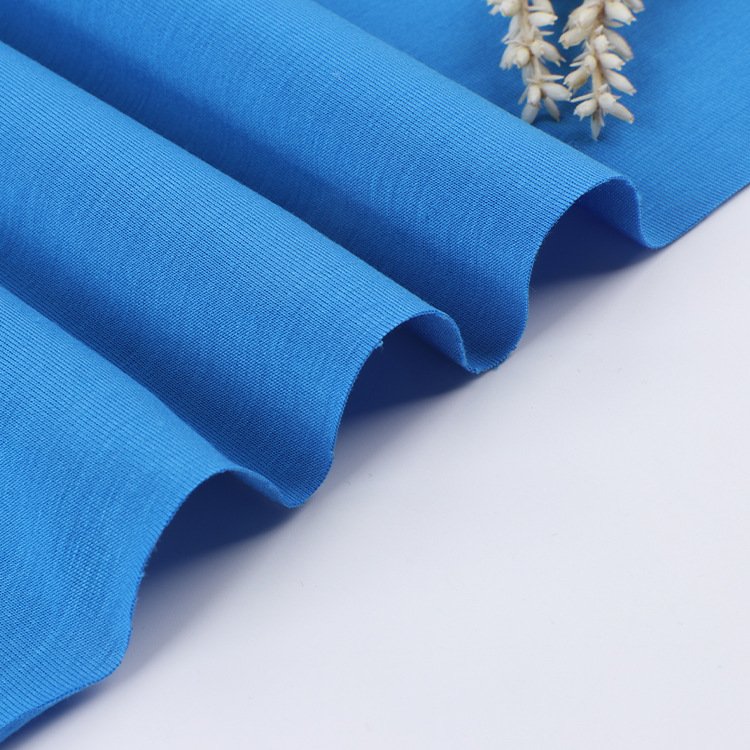 Plain Dyed Stock Lot Weft Bamboo Knit Jersey Fabric Stretch Baby Clothes 95% Bamboo 5% Spandex Bamboo Fiber Fabric
