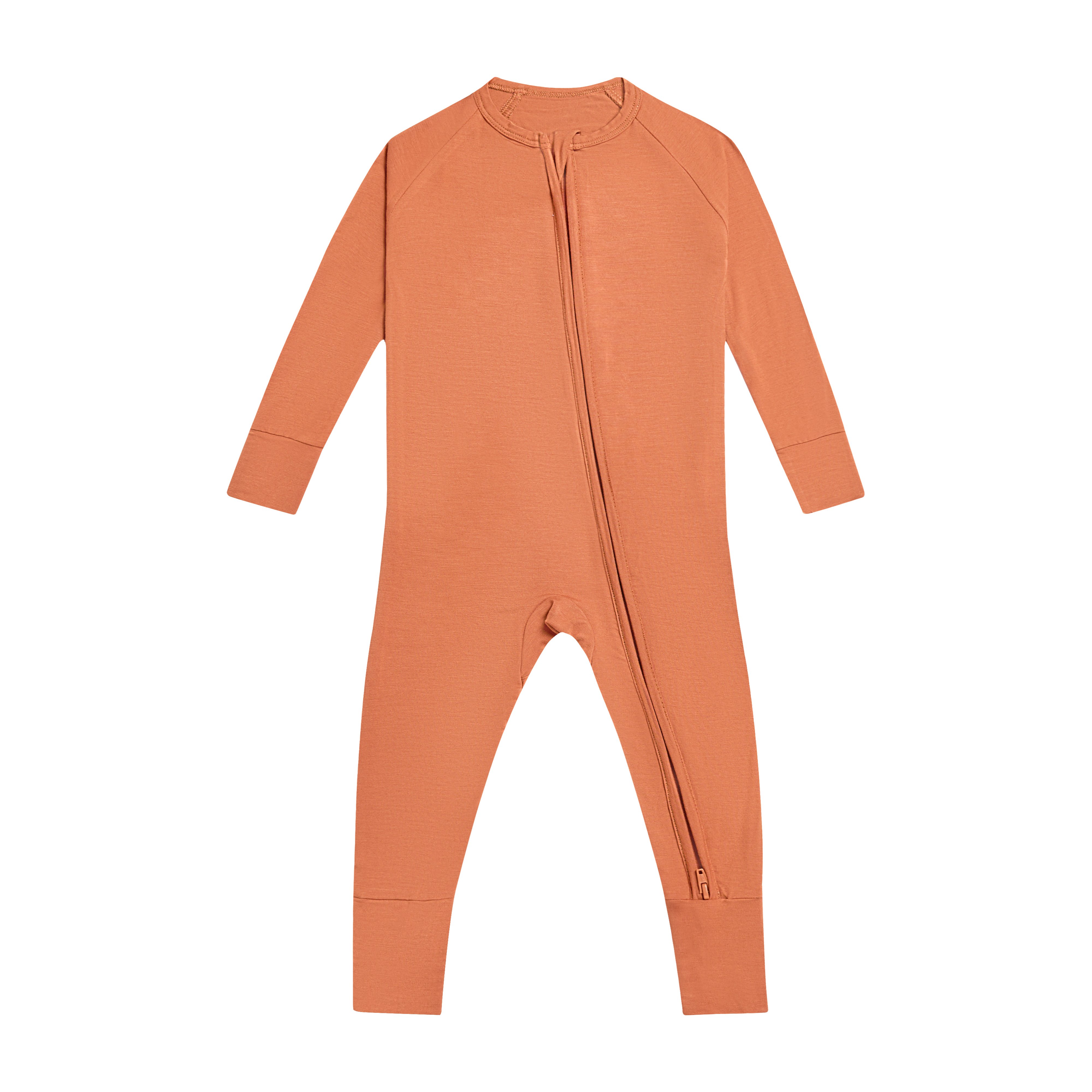 Ready to Ship solid color Soft bamboo fabric spandex zipper romper pajamas sleepwear bamboo kid sleeper clothes Jumpsuit