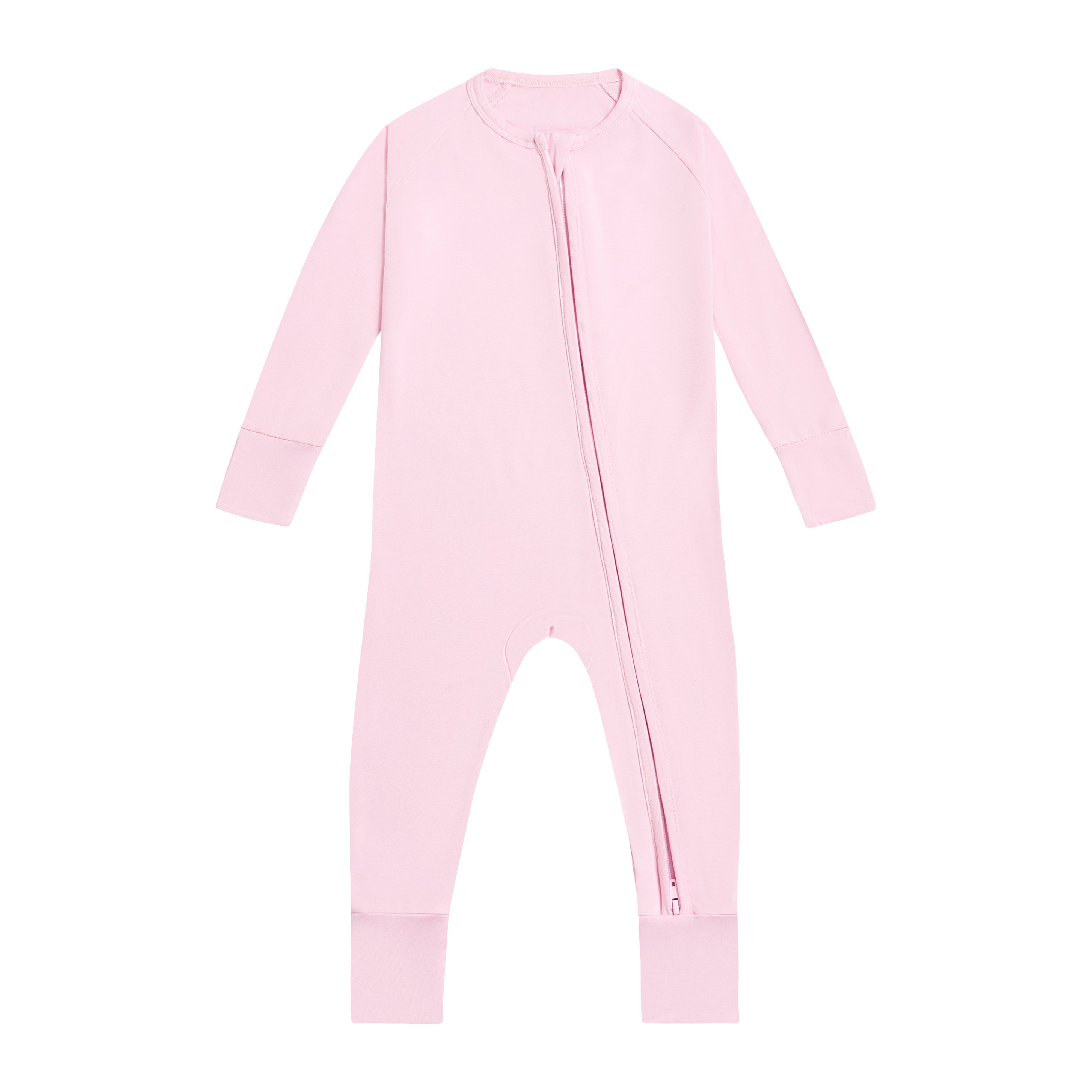 Ready to Ship solid color Soft bamboo fabric spandex zipper romper pajamas sleepwear bamboo kid sleeper clothes Jumpsuit