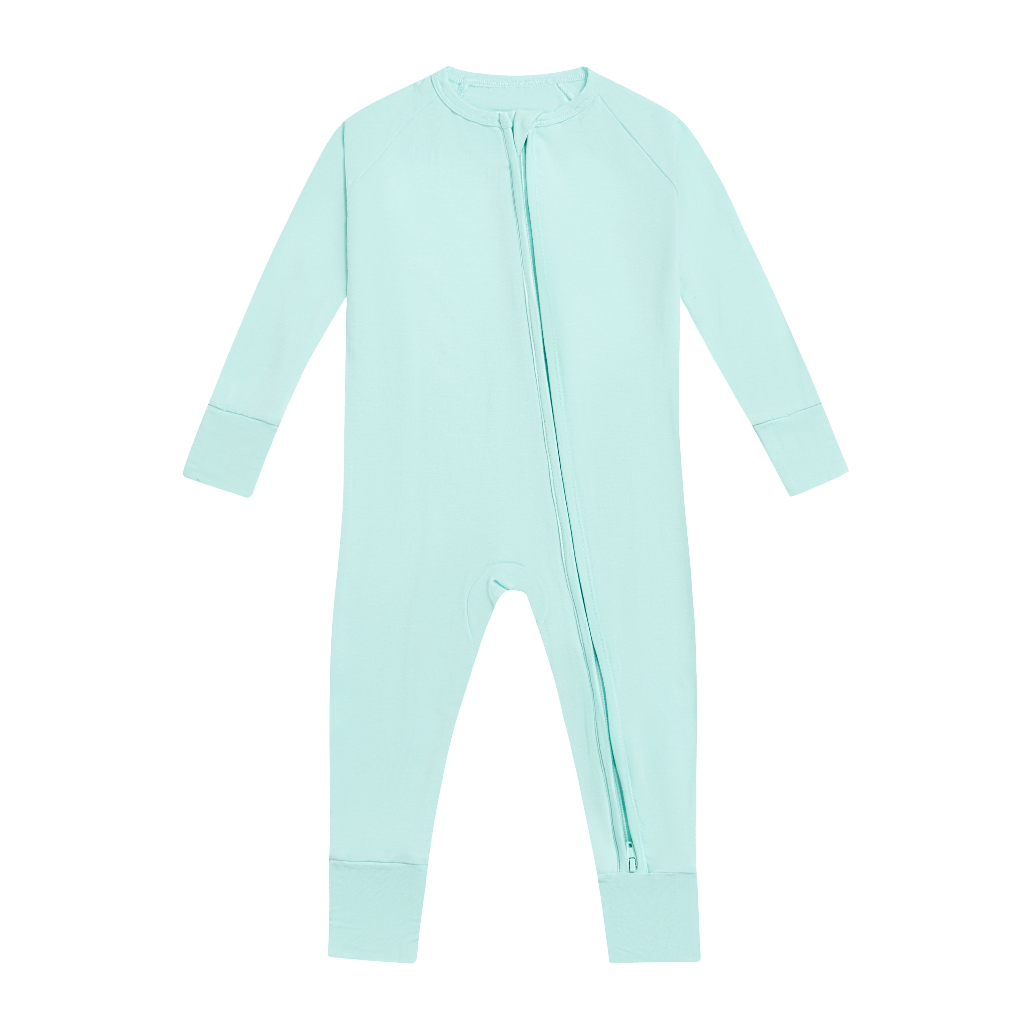 Ready to Ship solid color Soft bamboo fabric spandex zipper romper pajamas sleepwear bamboo kid sleeper clothes Jumpsuit