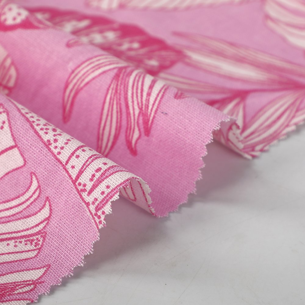 Price favorable custom print 175-180gsm middle weight linen blends fabric for clothing
