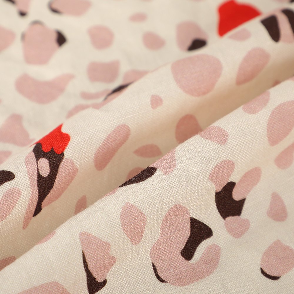 Price favorable custom print 175-180gsm middle weight linen blends fabric for clothing