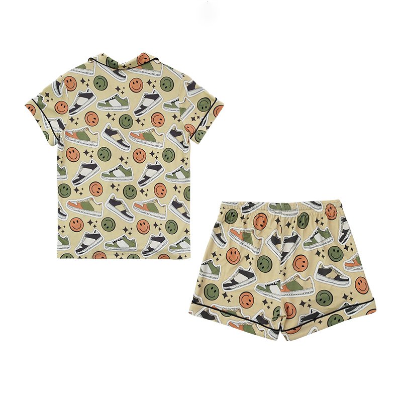Wholesale Custom Printing Summer Organic Bamboo Children's Sleepwear Short Sleeve Boys T-shirts 100% Cotton Children Clothing