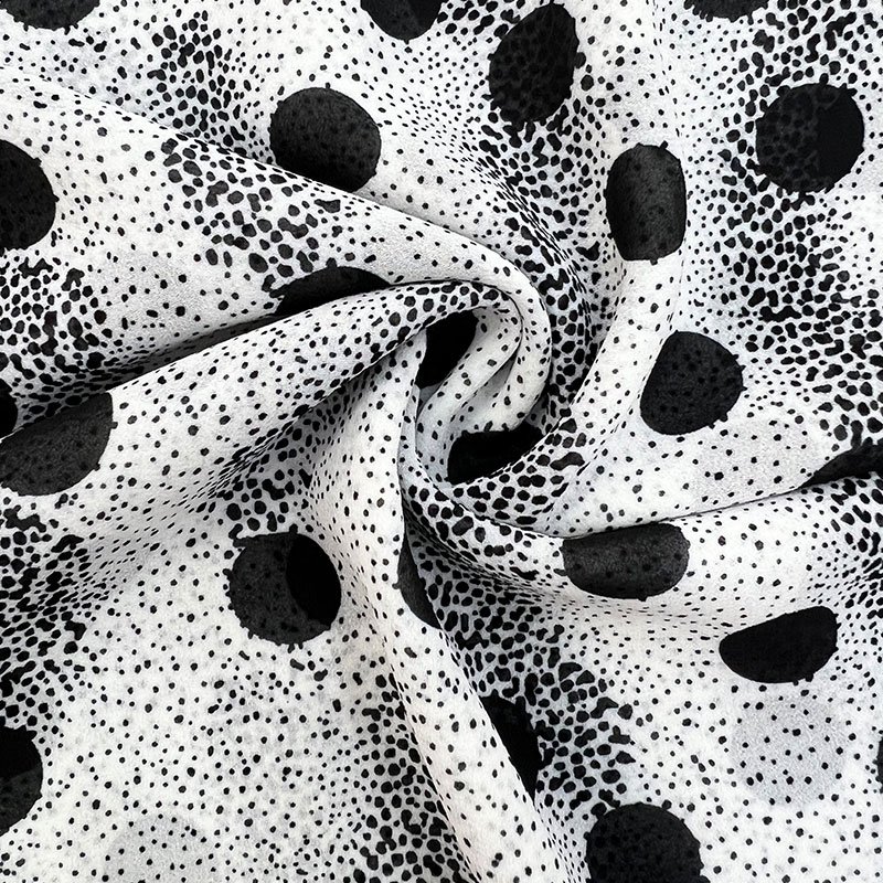 75D2800 high twist breathable anti-shrinkage 100% polyester printed chiffon fabric for dresses