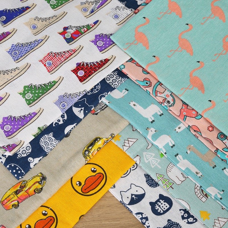 60% polyester linen, 40% cartoon print cartoon Animal printed linen cotton fabric for Tablecloth, curtains