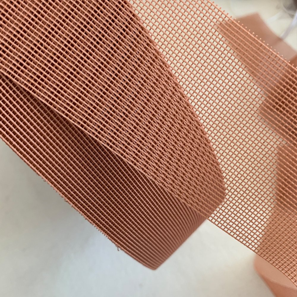 Dipped Coated Woven Polyester Grid Mesh Fabric for Rubber Hose / Tube