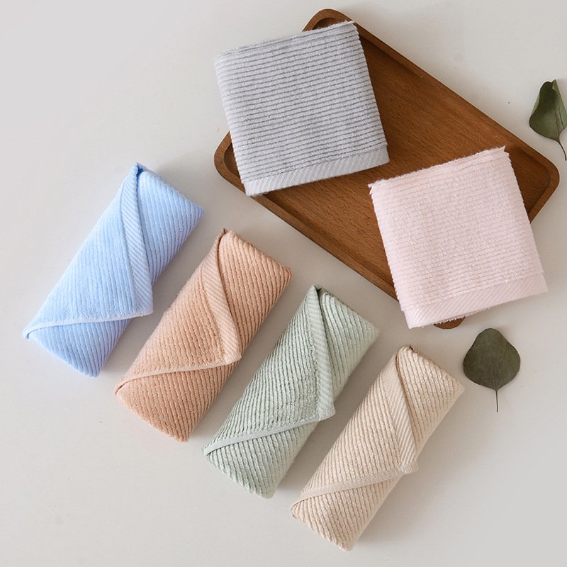 Environmentally Friendly Bamboo Fiber Bath Towel Set Woven Antibacterial Horizontal Stripe Plain Simple Design Sustainable