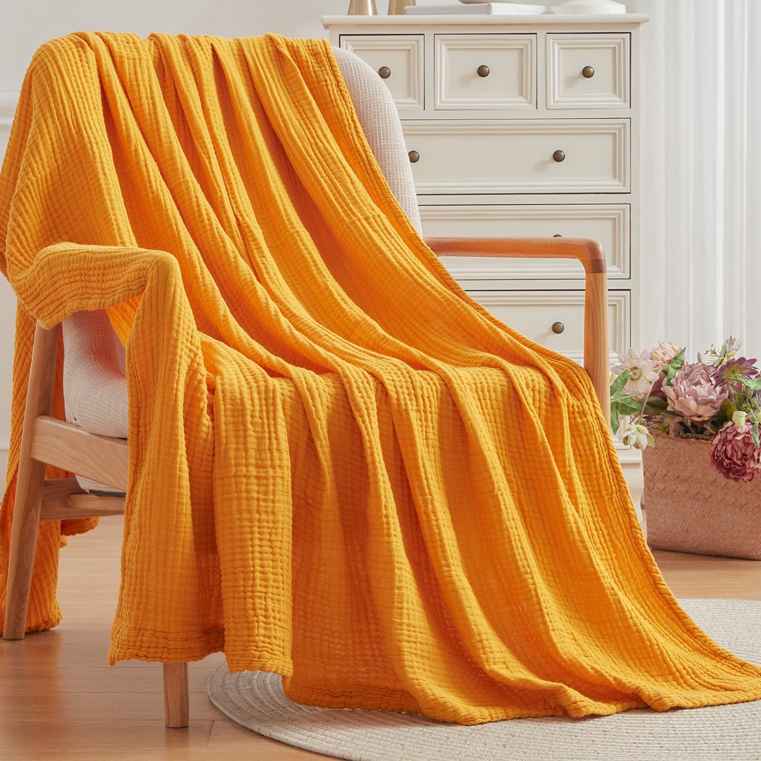 PLHAN Custom Large size 2layers 4layers 6 layers Adult 100% Cotton Muslin Comforter Bedding Throw Blanket For All Sesons