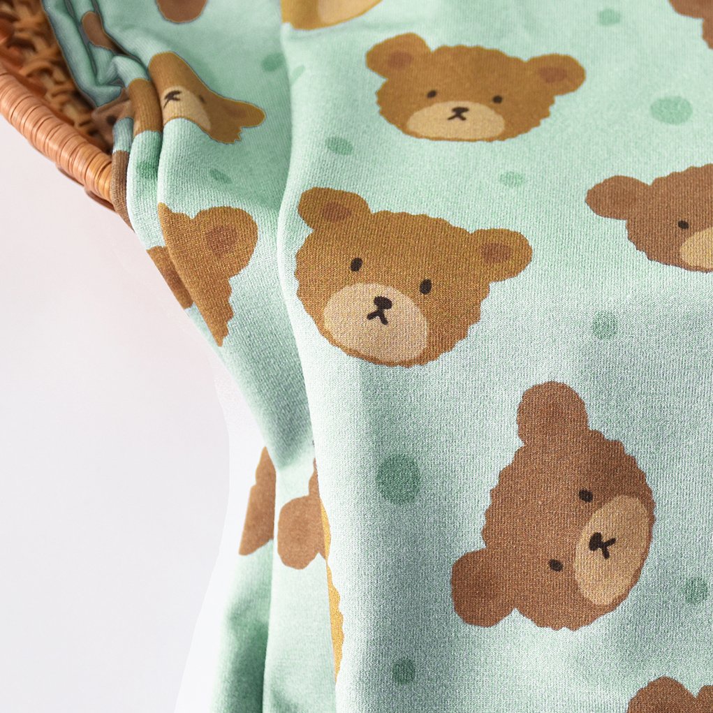Digital PrintingTeddy Bears Cartoon 95% Organic Bamboo Fiber 5% Spandex Stretch Knit Jersey Fabric Manufacturer 250gsm for Baby
