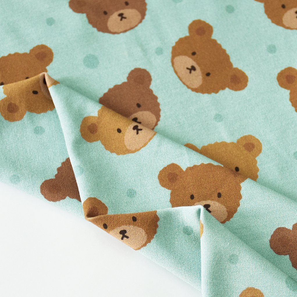Digital PrintingTeddy Bears Cartoon 95% Organic Bamboo Fiber 5% Spandex Stretch Knit Jersey Fabric Manufacturer 250gsm for Baby