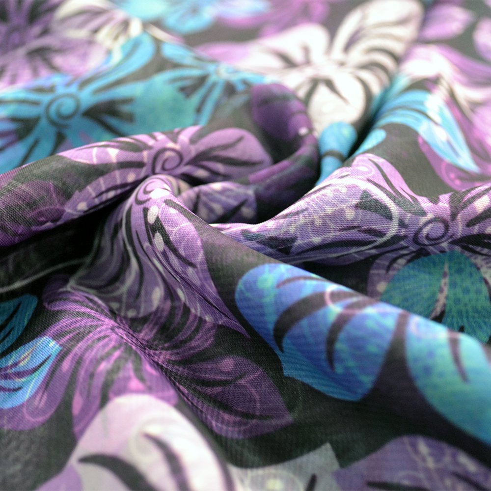 Beautiful Design 100% Polyester Floral Textiles Printing Plain Crepe Printed Chiffon Fabric For Women Dress