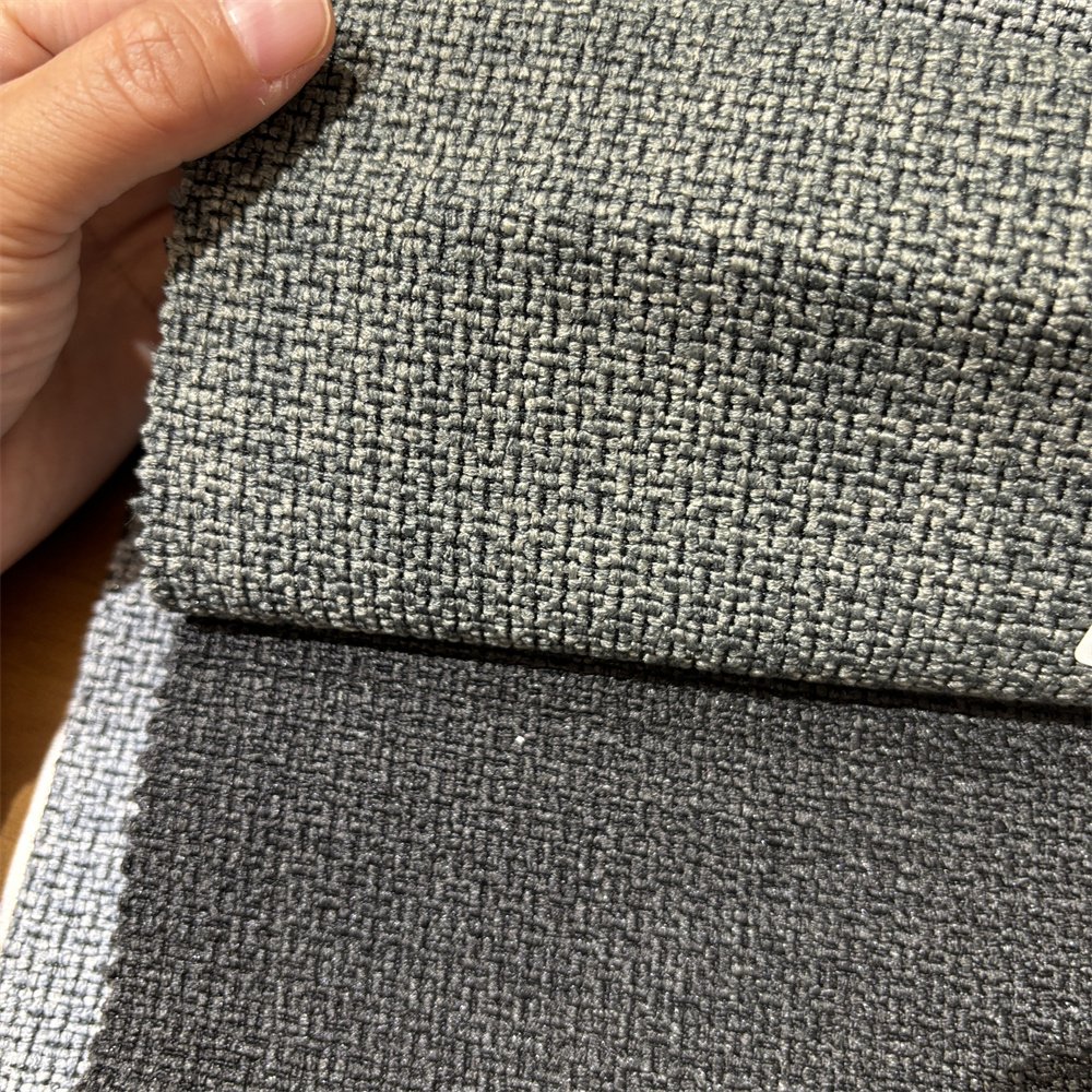 new design upholstery woven jacquard look linen fabric for sofa Vega 0086