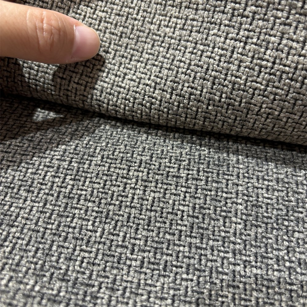 new design upholstery woven jacquard look linen fabric for sofa Vega 0086