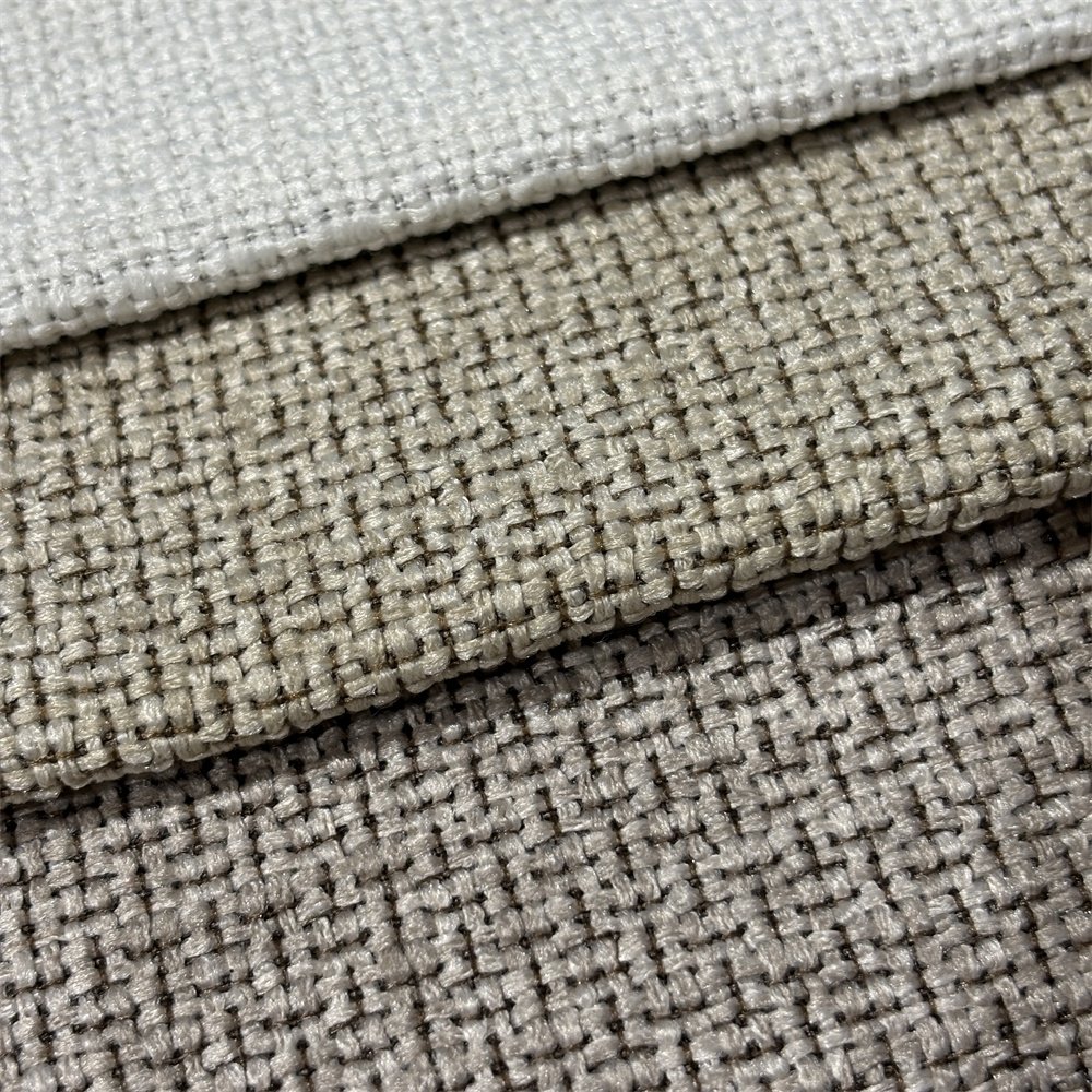 new design upholstery woven jacquard look linen fabric for sofa Vega 0086