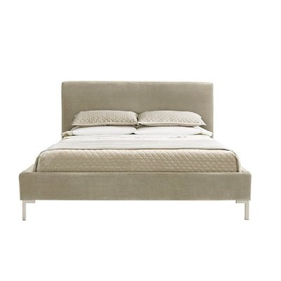 Wholesale Modern Design Santorini King Bed from Vietnam 100% Linen Fabric Taupe Inner Size 76.5x81 inch for Home or Hotel