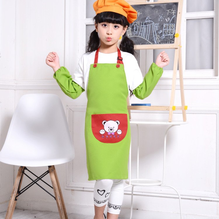 Wholesale High Quality Kids Canvas Painting Set Children Wear Kitchen Fashion Kids Linen Apron