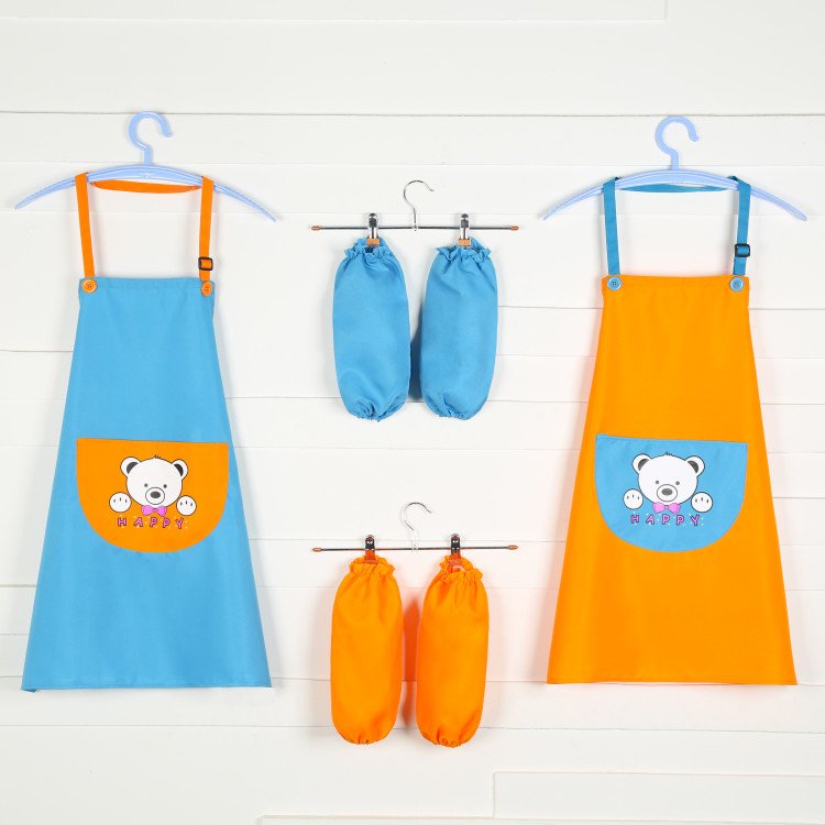 Wholesale High Quality Kids Canvas Painting Set Children Wear Kitchen Fashion Kids Linen Apron