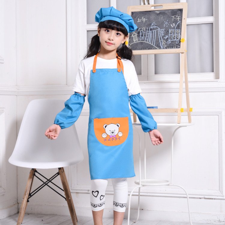 Wholesale High Quality Kids Canvas Painting Set Children Wear Kitchen Fashion Kids Linen Apron