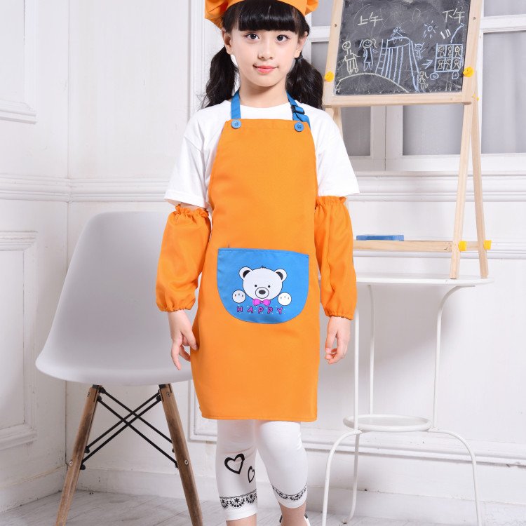 Wholesale High Quality Kids Canvas Painting Set Children Wear Kitchen Fashion Kids Linen Apron