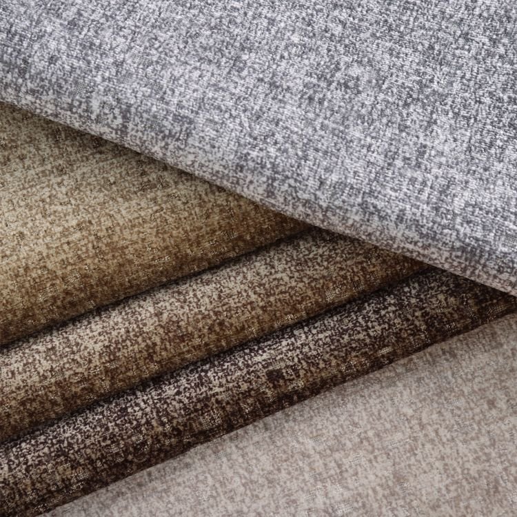 100% Polyester Chenille Knit Linen Look Chenille Circular Knitted Velvet Textured Sofa Fabric For Furniture Textile