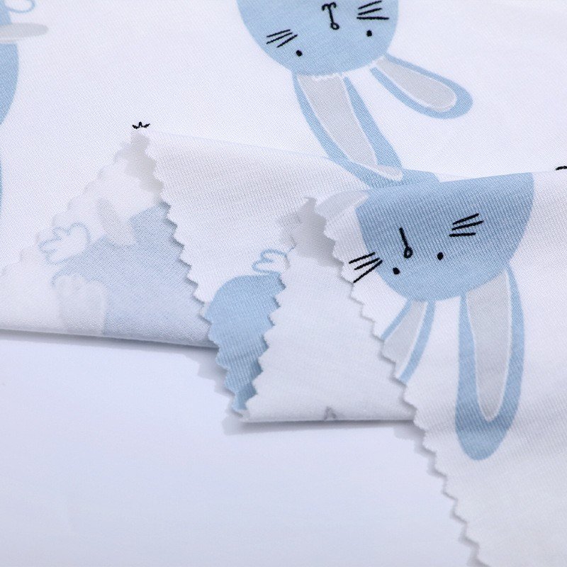 Custom Printed Bamboo Jersey Knit Fabric 95% Organic Bamboo 5% Spandex for Shirts and Underwear