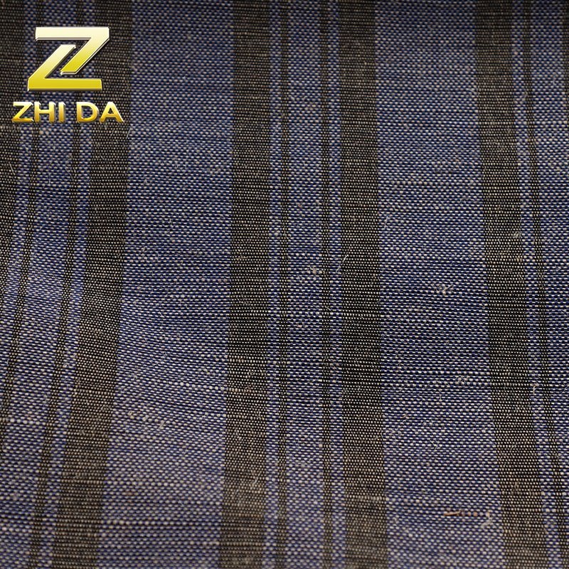 Wholesale 100% linen stripe style line fabric for bags