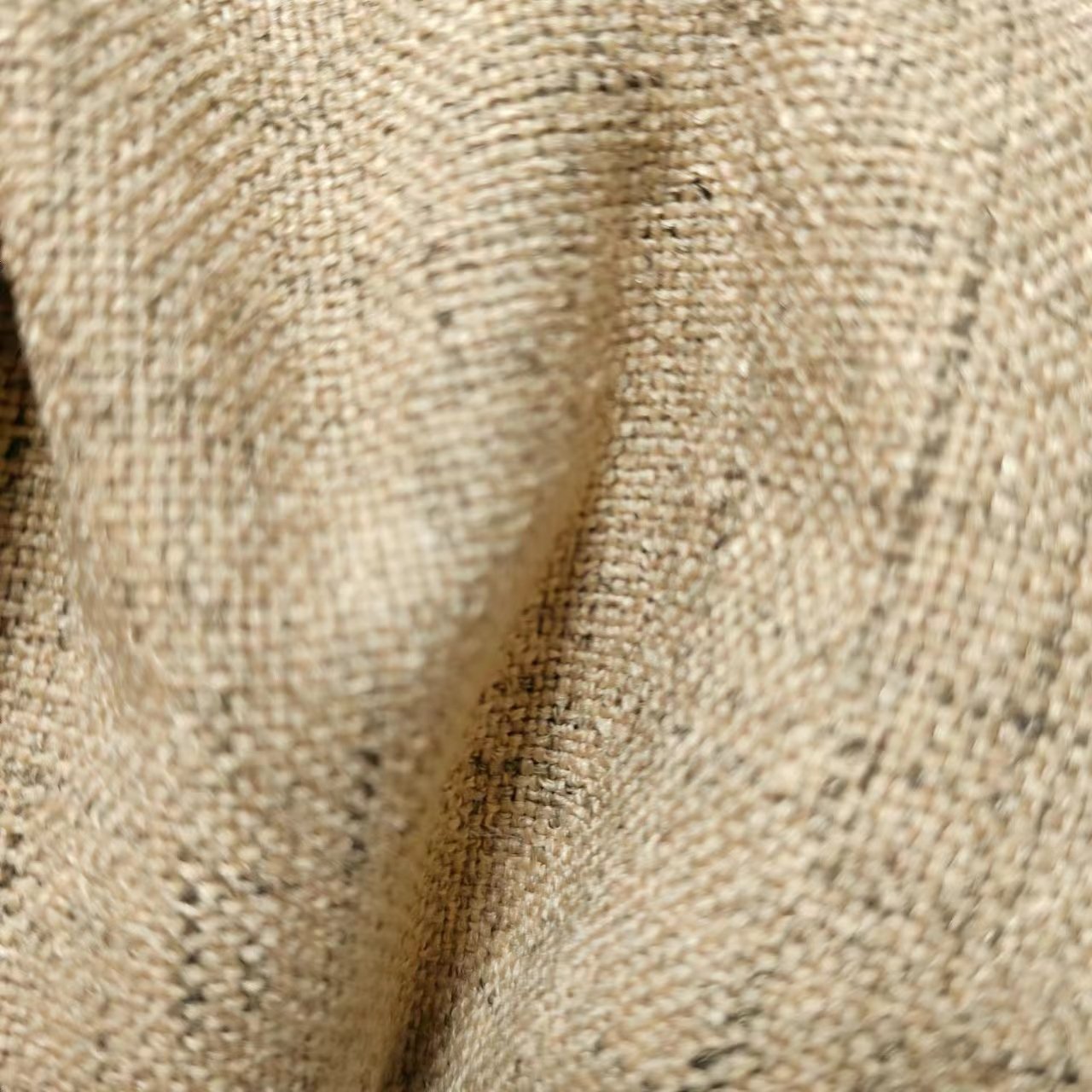 Linen FR Available hotel use flocked light shading 100% Polyester blackout curtain fabric