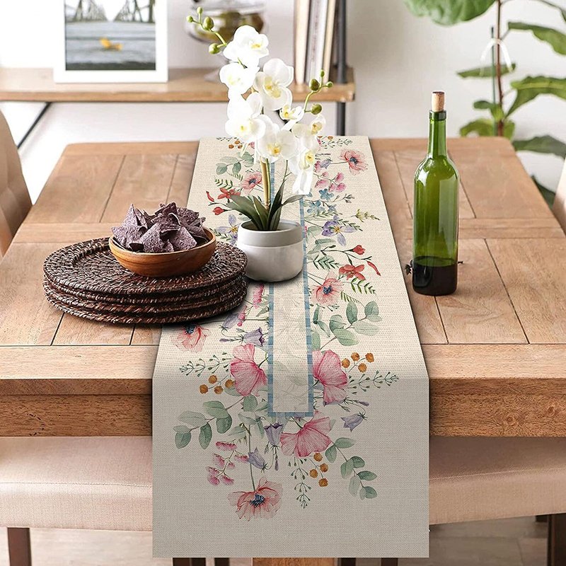Flower Embroidered Placemat Cotton Flower Plastic Placemat Beauty