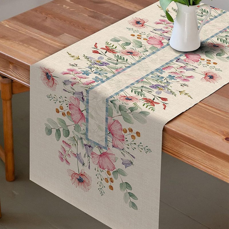 Flower Embroidered Placemat Cotton Flower Plastic Placemat Beauty