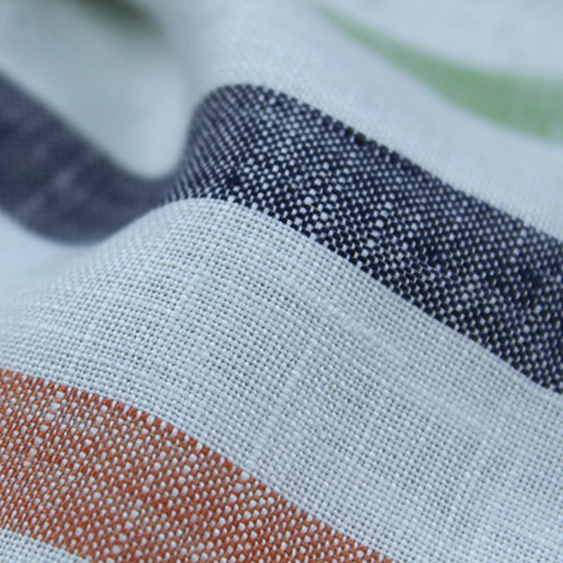 Accept Wholesale Natural Fiber Yarn Dyed Stripe Linen Breathable Fabric For Shirts And Short Pants