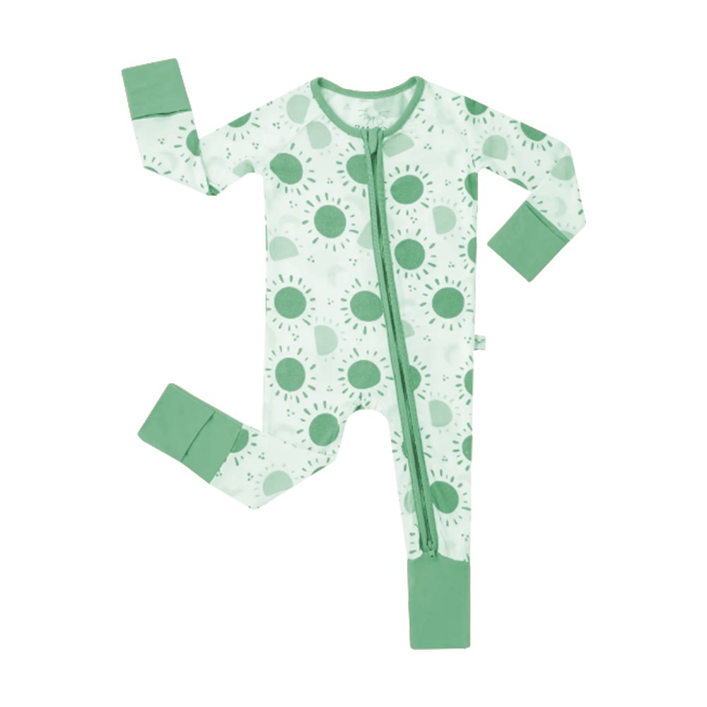 Professional Factory Custom Best Selling Color Toddler Bamboo Baby Pajamas Long Sleeve with95% Bamboo and 5% Spandex Zipper Way