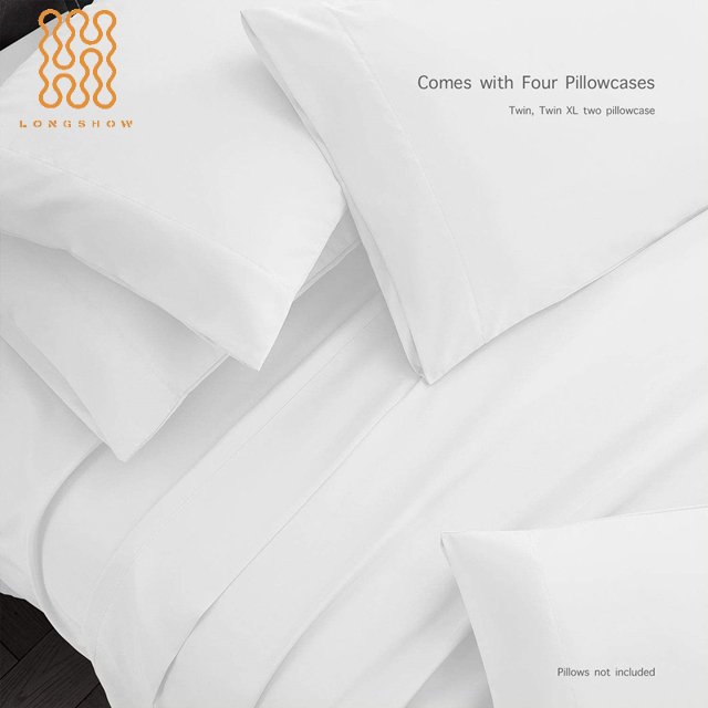 Wholesale USA hot sale hotel sheet 120g 100% polyester microfiber white hotel bed flat sheet and fitted sheet